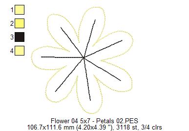 Spring Blue Flower - ITH Project - Machine Embroidery Design