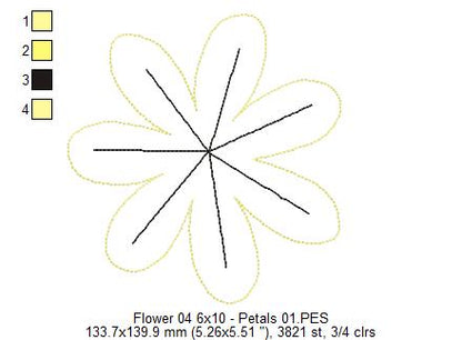 Spring Blue Flower - ITH Project - Machine Embroidery Design