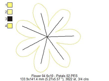 Spring Blue Flower - ITH Project - Machine Embroidery Design