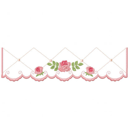 Flowers Delicate Border - Fill Stitch - Set of 2 Designs - Machine Embroidery Design