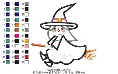 Cute Halloween Witch - Applique