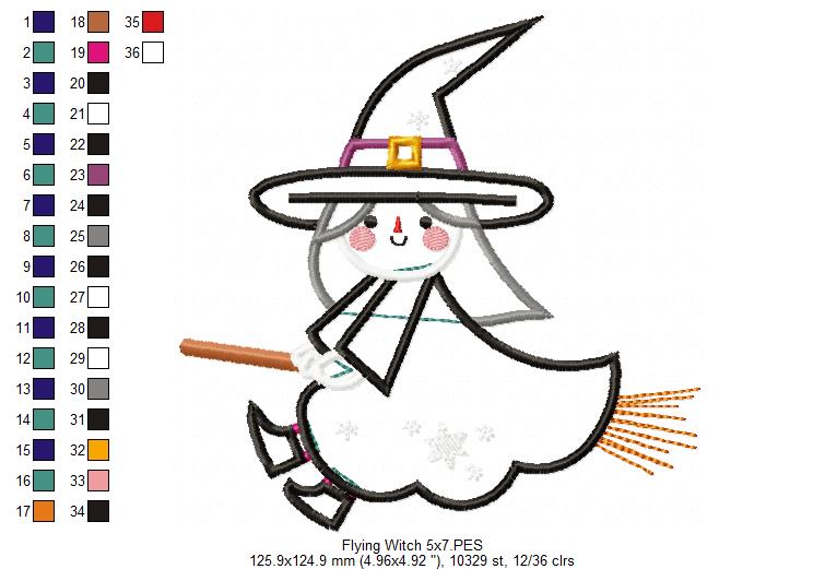 Cute Halloween Witch - Applique