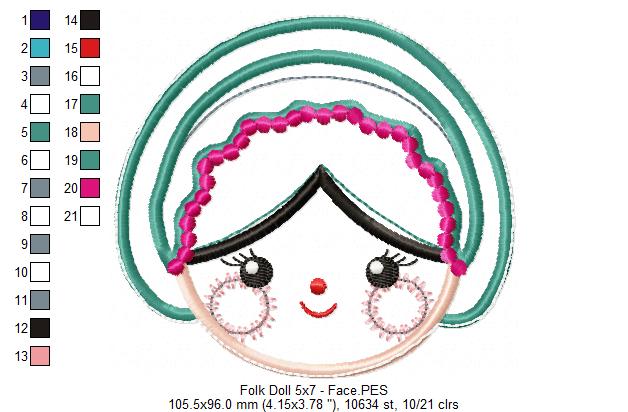 Folk Spring Doll - ITH Project - Machine Embroidery Design