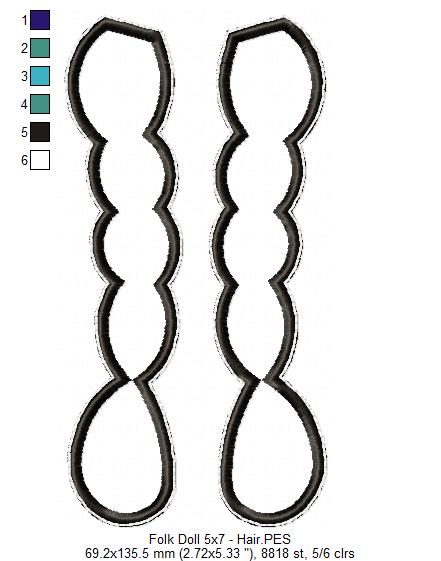 Folk Spring Doll - ITH Project - Machine Embroidery Design