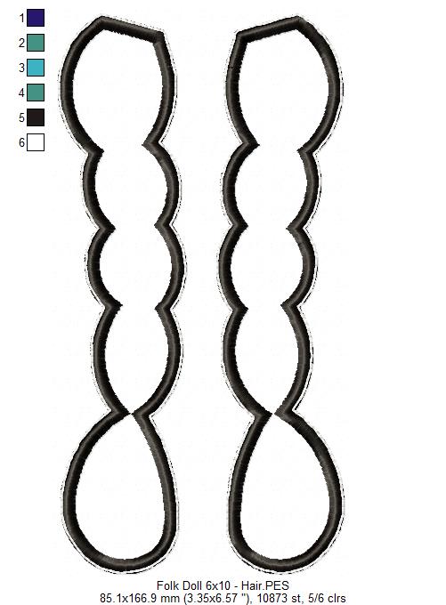 Folk Spring Doll - ITH Project - Machine Embroidery Design