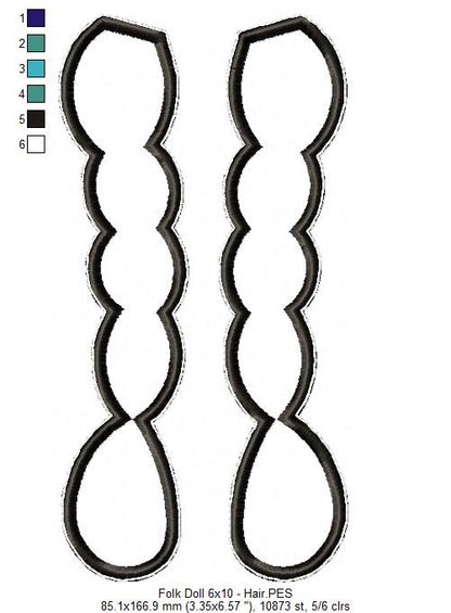 Folk Spring Doll - ITH Project - Machine Embroidery Design