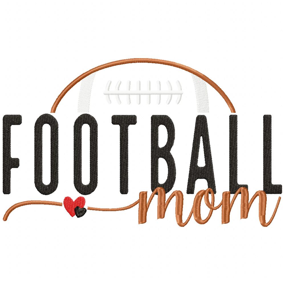Football Mom - Fill Stitch - Machine Embroidery Designs – DooBeeDoo ...