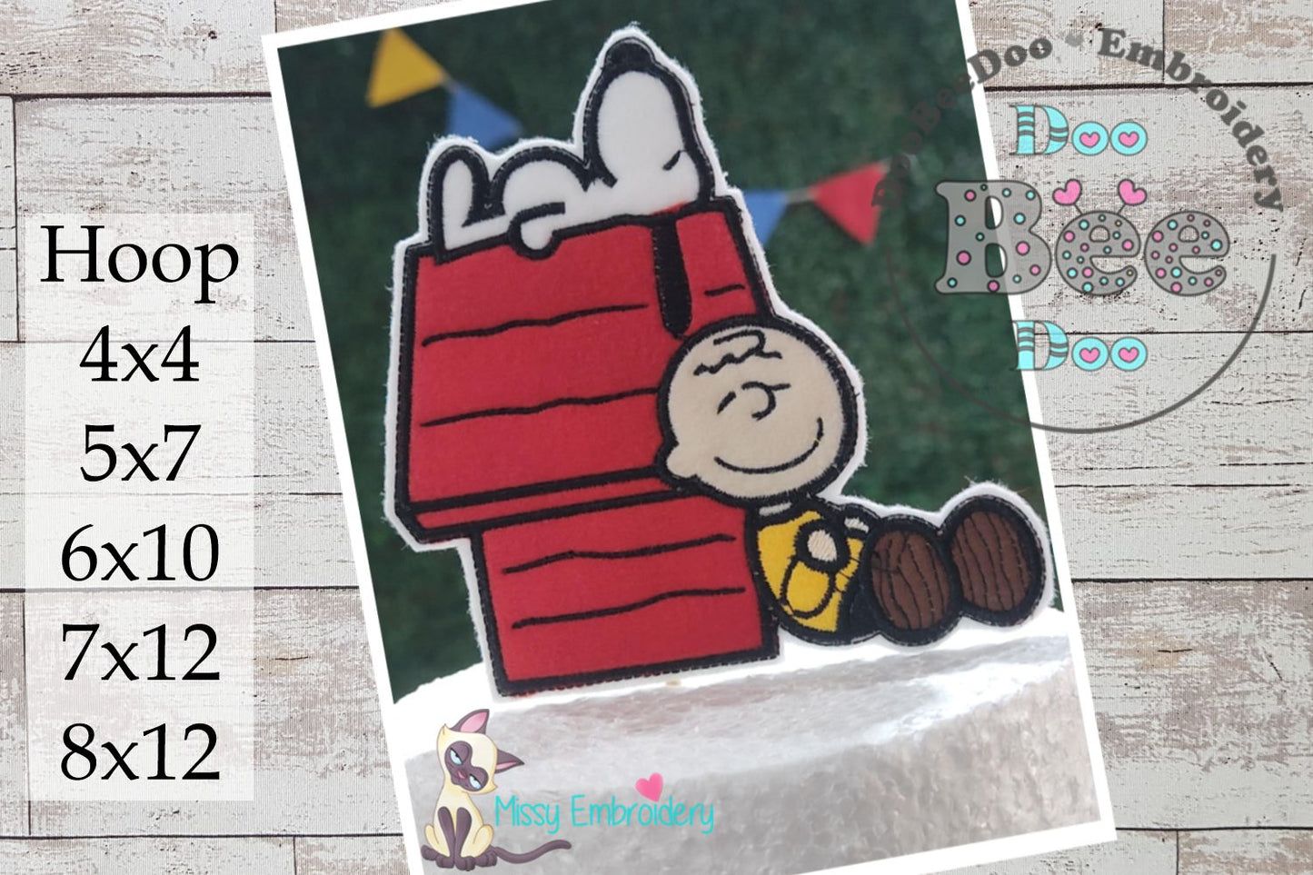 Charlie and Snoopy Cake Topper – ITH Project – Machine Embroidery Design