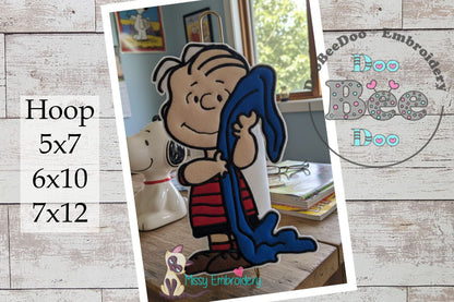 Linus with Blanket Paper Towel Holder Cover - ITH Project - Machine Embroidery Design