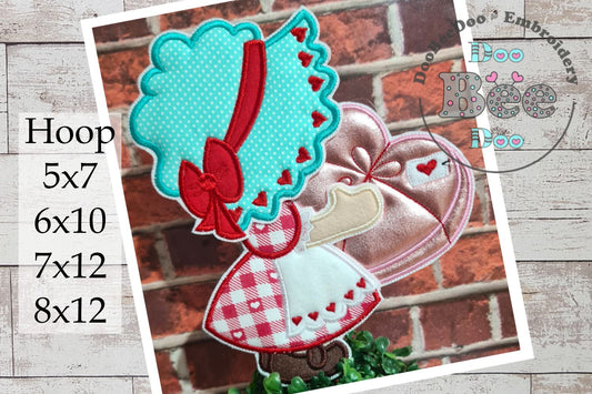 Valentine Sunbonnet - ITH Project - Machine Embroidery Design