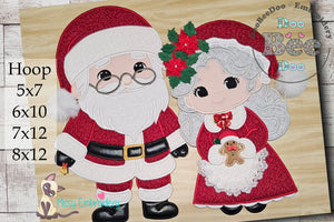 Santa and Mrs. Claus Set - ITH Project - Machine Embroidery Design