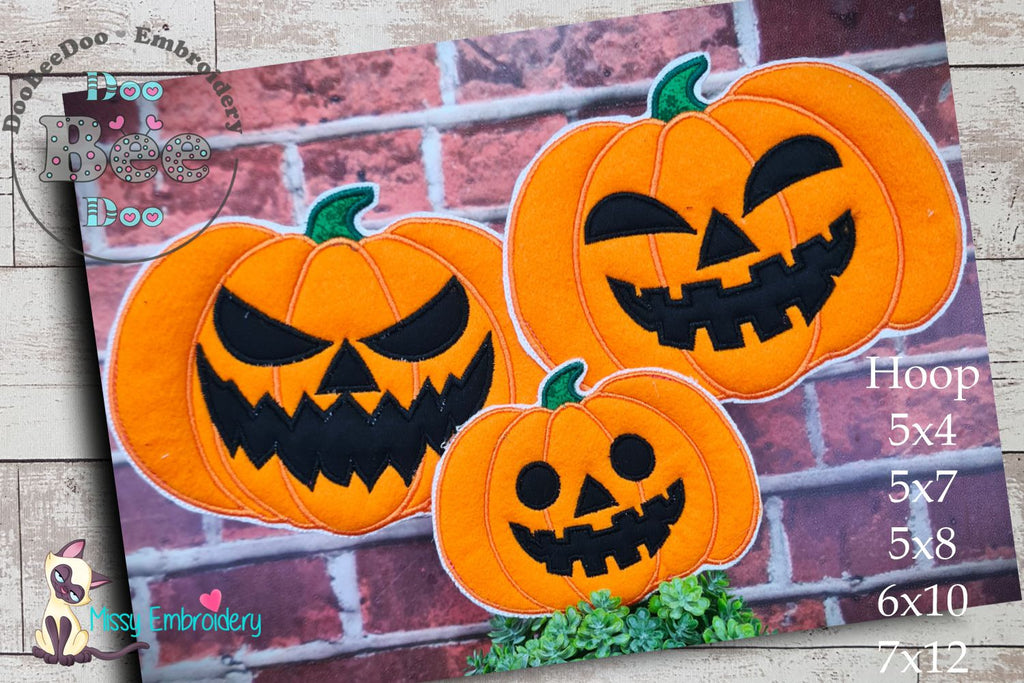 Pumpkins for Halloween - ITH Project - Machine Embroidery Design