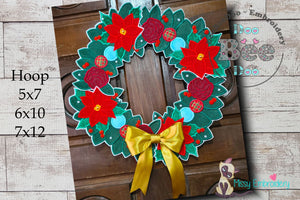 Christmas Wreath 2 - ITH Project - Machine Embroidery Design