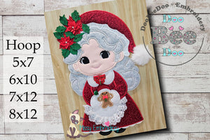 Mrs. Claus with Gingerbread - ITH Project - Machine Embroidery Design