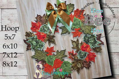 Fall Wreath - ITH Project - Machine Embroidery Design