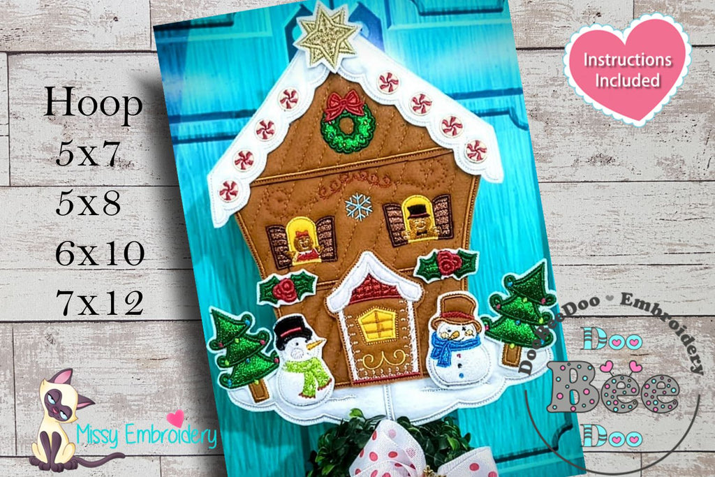 Christmas House Ornament - ITH Project - Machine Embroidery Design