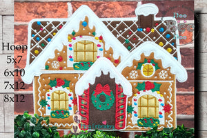 Gingerbread Christmas House - ITH Project - Machine Embroidery Design