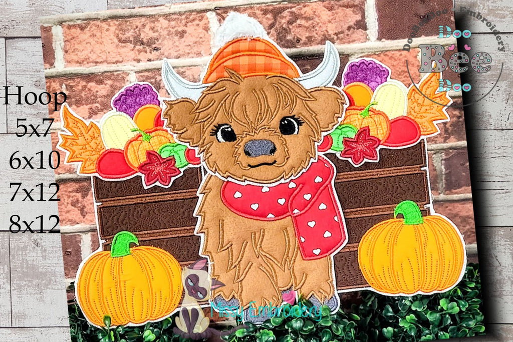 Highland Cow Fruits - ITH Project - Machine Embroidery Design