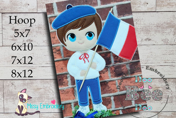 French Boy - ITH Project - Machine Embroidery Design