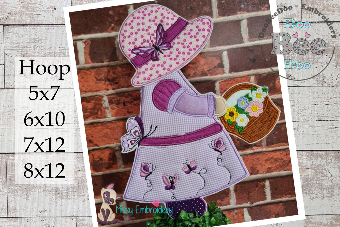 Buttlerfly Sunbonnet - ITH Project - Machine Embroidery Design