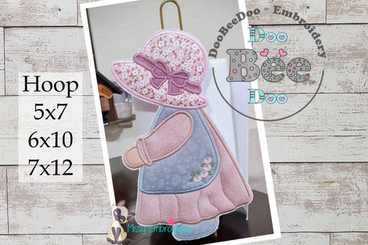 Cute Sunbonnet Paper Towel Holder Cover - ITH Project - Machine Embroidery Design