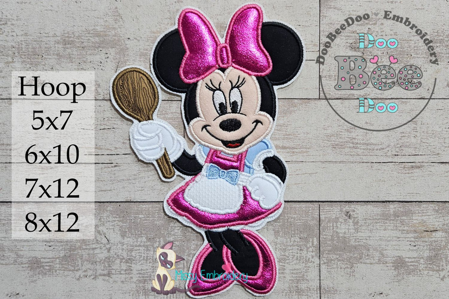 Minnie Mouse Cooking - Applique - Machine Embroidery Design