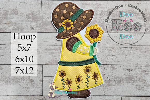 Sunflower Sunbonnet - Applique Embroidery