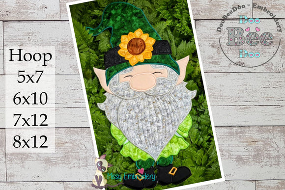 Garden Gnome Sunflower - ITH Project - Machine Embroidery Design