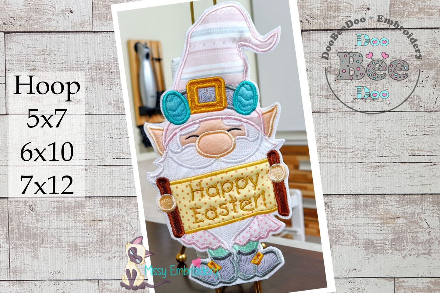 Happy Easter Gnome Paper Towel Holder Cover - ITH Project - Machine Embroidery Design