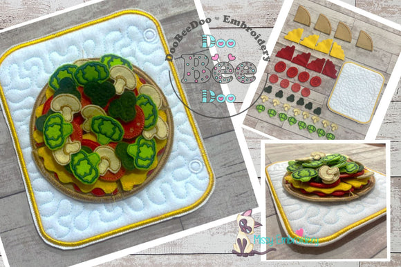 Pizza Sensory Book Page - ITH Project - Machine Embroidery Design