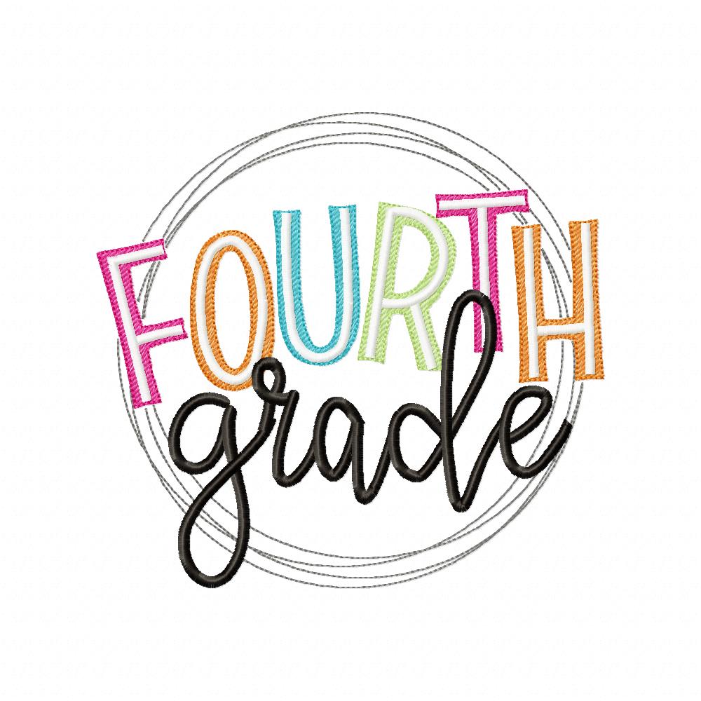 Fourth Grade Circle - Fill Stitch - Machine Embroidery Design