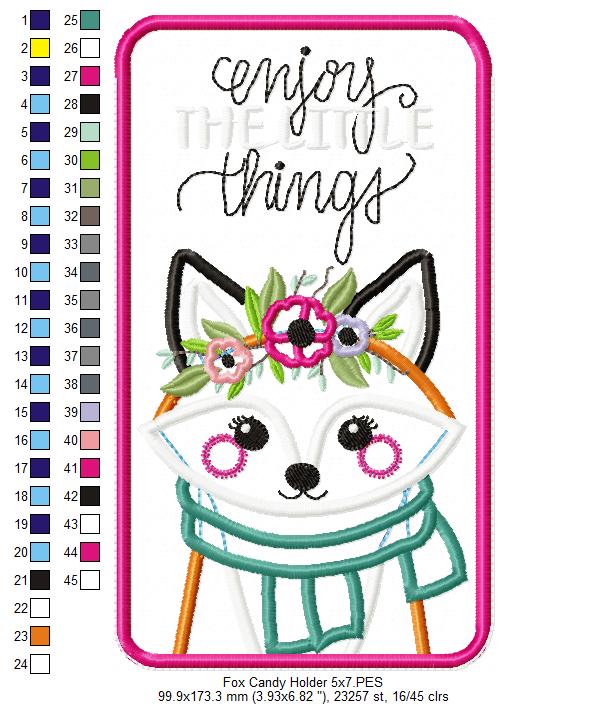 Boho Fox Candy Holder - ITH Project - Machine Embroidery Design