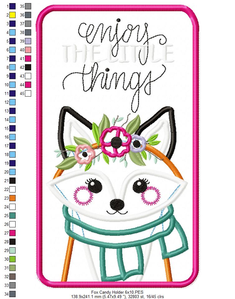 Boho Fox Candy Holder - ITH Project - Machine Embroidery Design