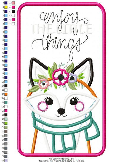 Boho Fox Candy Holder - ITH Project - Machine Embroidery Design