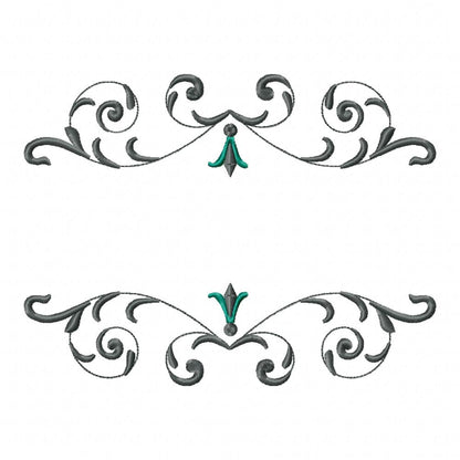 Delicate Arabesque Frame - Fill Stitch - Machine Embroidery Design