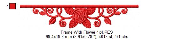 Flower Border for Names - Fill Stitch - Machine Embroidery Design