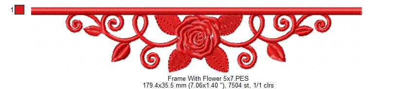 Flower Border for Names - Fill Stitch - Machine Embroidery Design