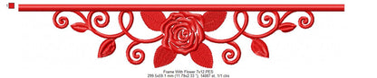 Flower Border for Names - Fill Stitch - Machine Embroidery Design