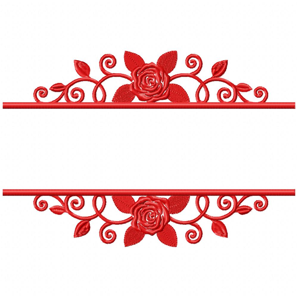 Floral Frame - Fill Stitch - Machine Embroidery Design
