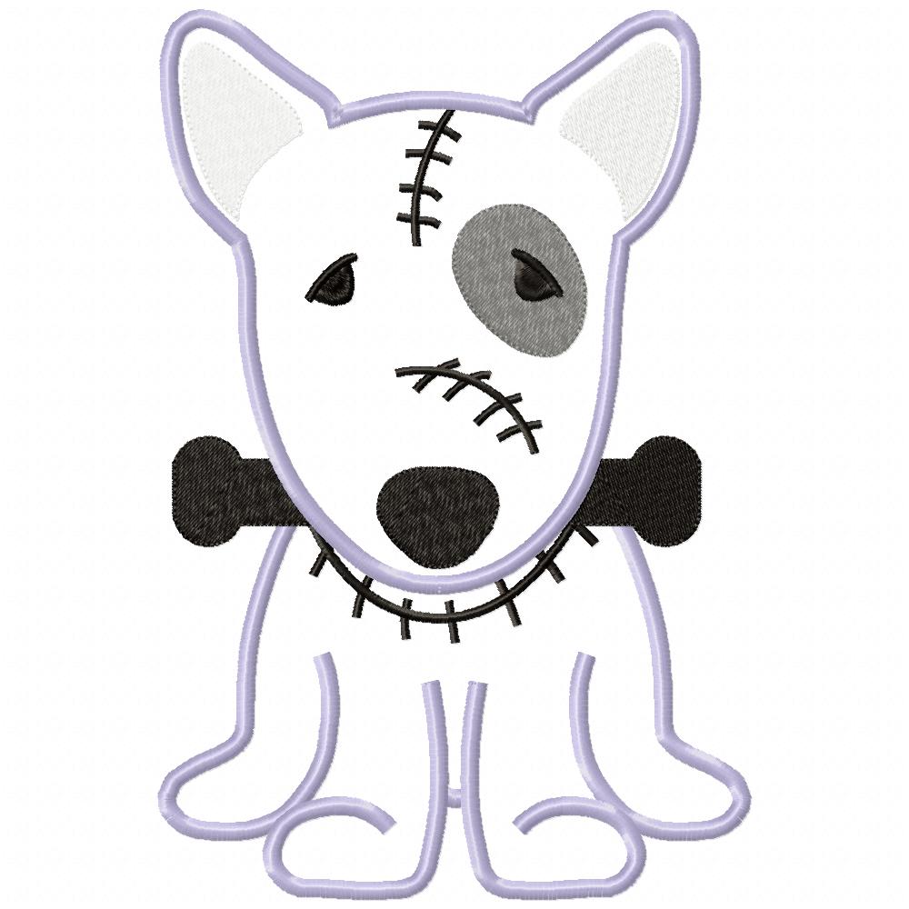 English Bull Terrier Frankenstein - Applique - Machine Embroidery Design