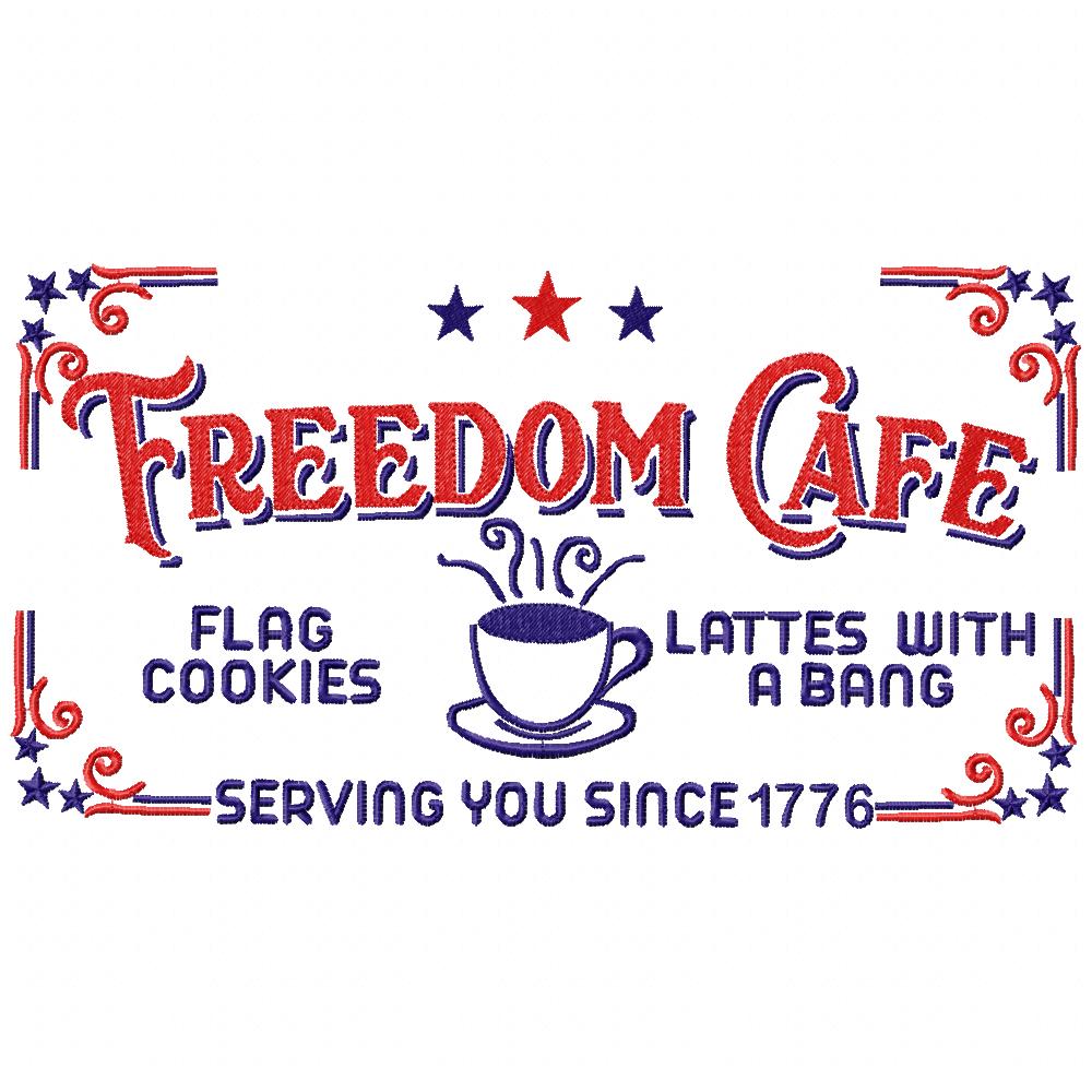 Vintage Farmhouse Freedom Cafe - Fill Stitch