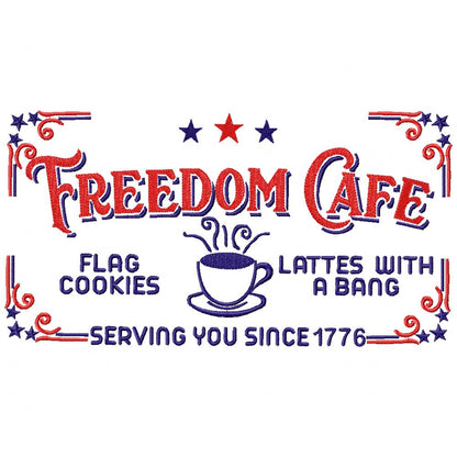 Vintage Farmhouse Freedom Cafe - Fill Stitch