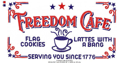 Vintage Farmhouse Freedom Cafe - Fill Stitch