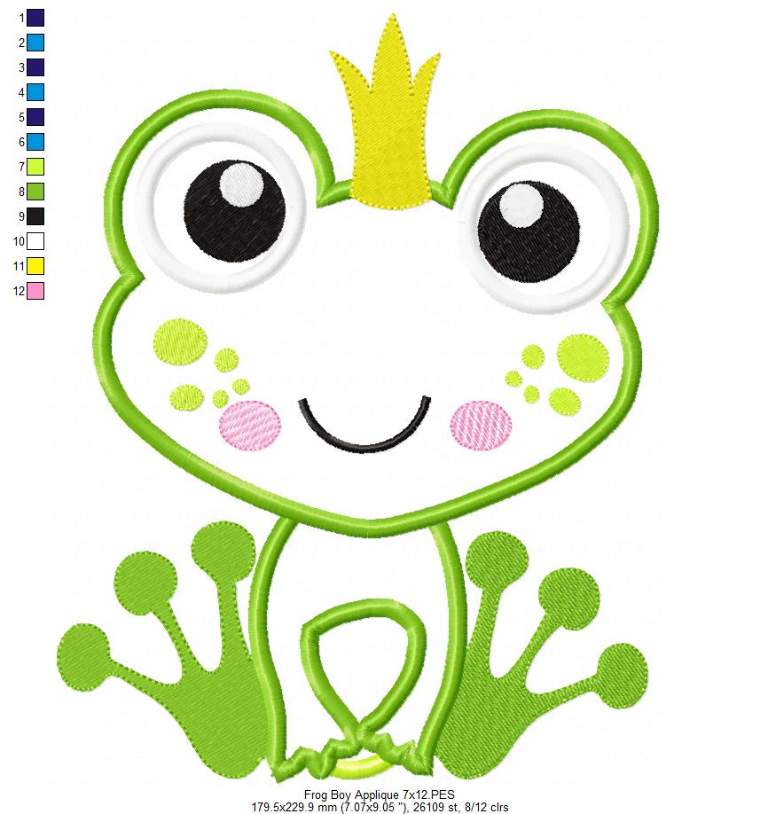 Prince Frog - Applique Embroidery