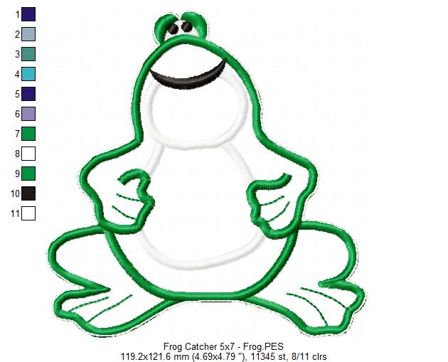 Dragonfly Frog Catcher Ornament - ITH Project - Machine Embroidery Design