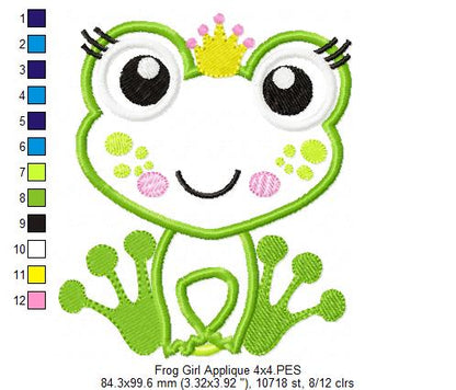 Princess Frog - Applique Embroidery