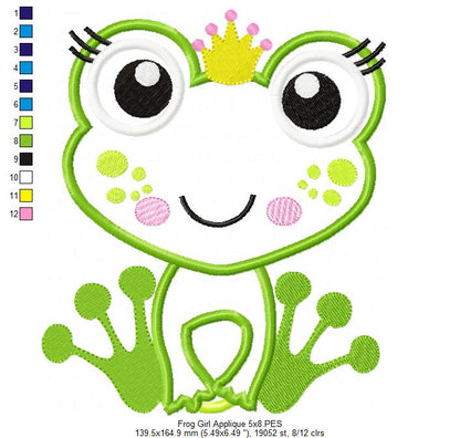 Princess Frog - Applique Embroidery