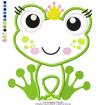 Princess Frog - Applique Embroidery