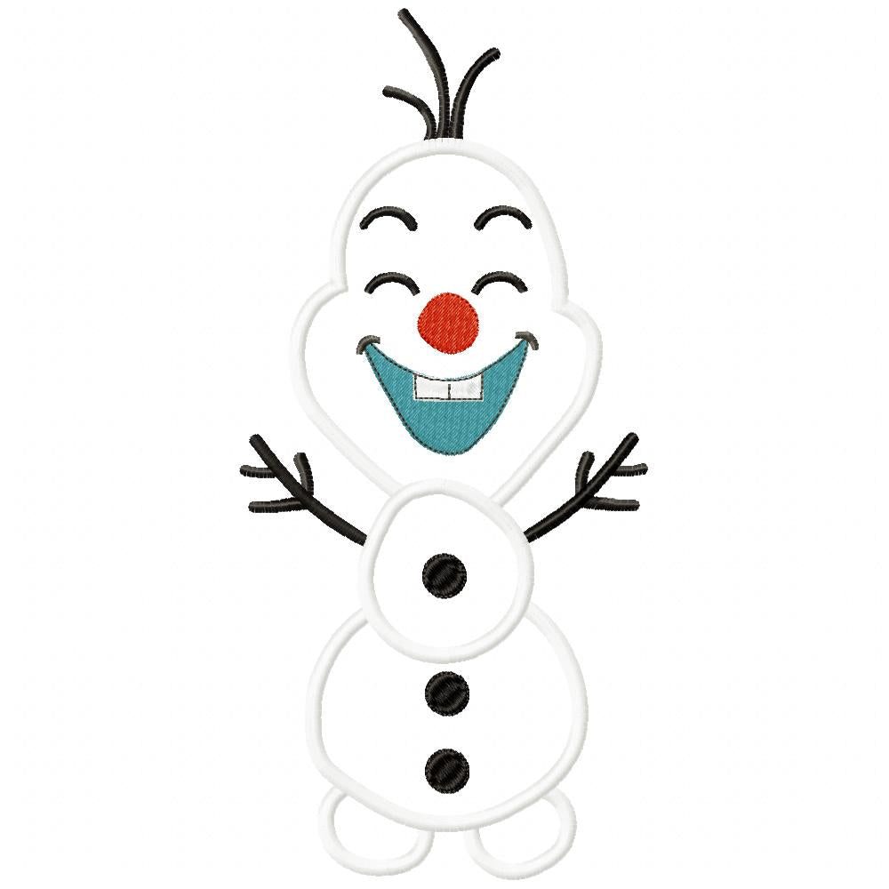 Frozen Olaf Cute - Applique - Machine Embroidery Design