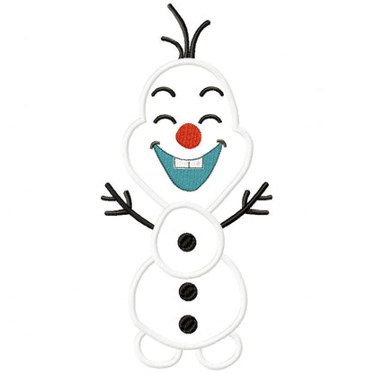 Frozen Olaf Cute - Applique - Machine Embroidery Design